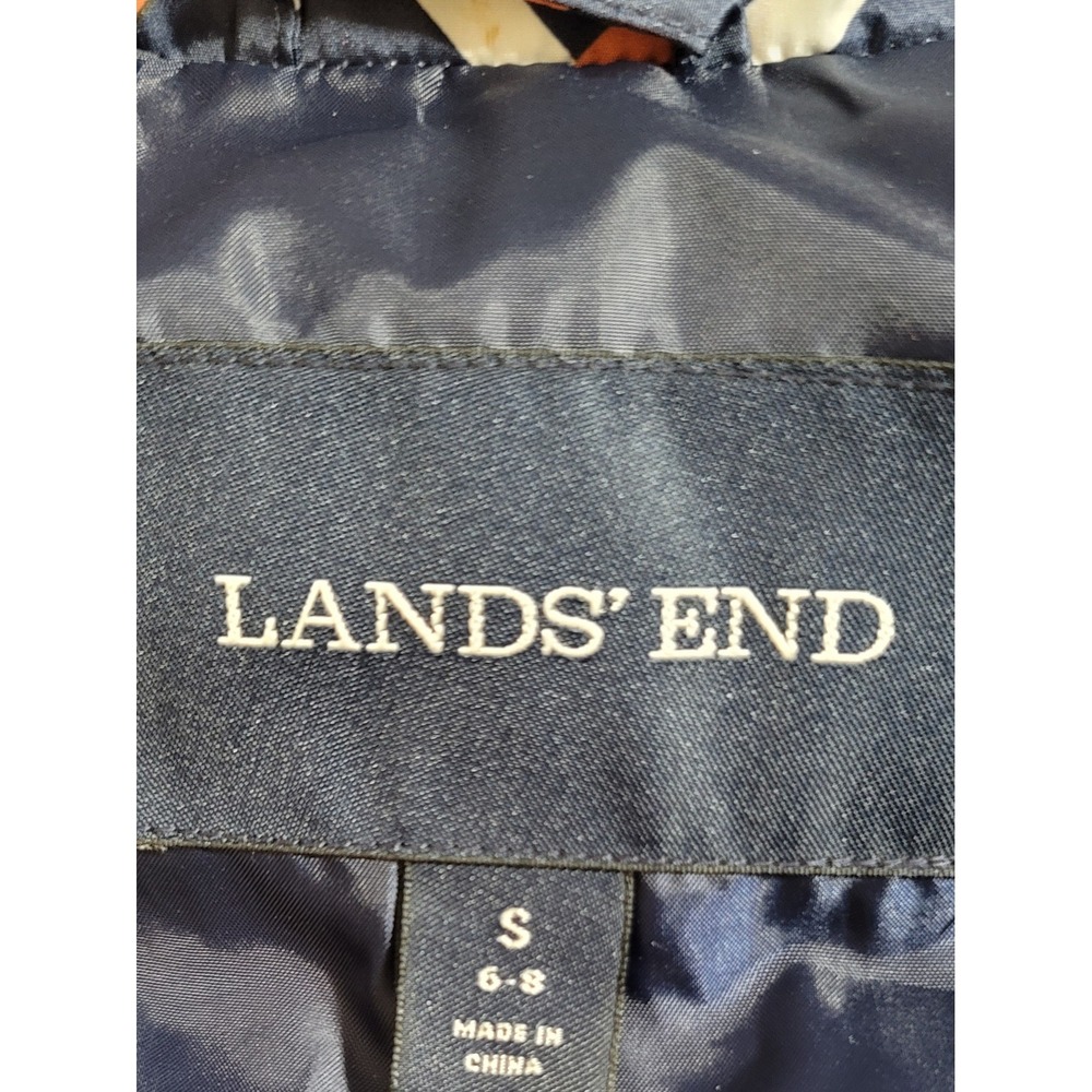 Lands' End Women's Puffer Vest Blue Orange Full Zip Sleeveless Quilted SZ S - Picture 4 of 10